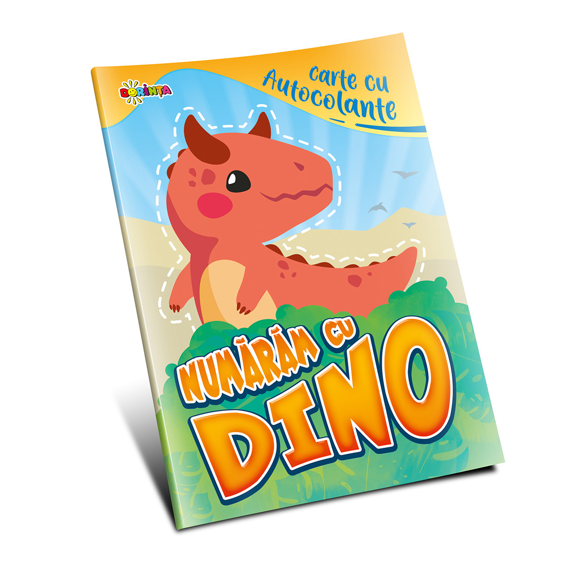 Carte cu autocolante. Numărăm cu Dino